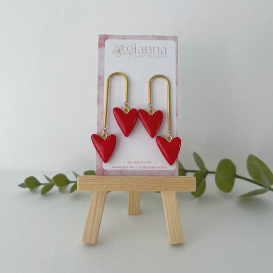 Hanging Hearts in Red