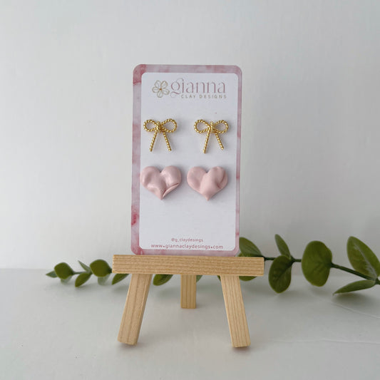 Valentine’s Studs in Pink