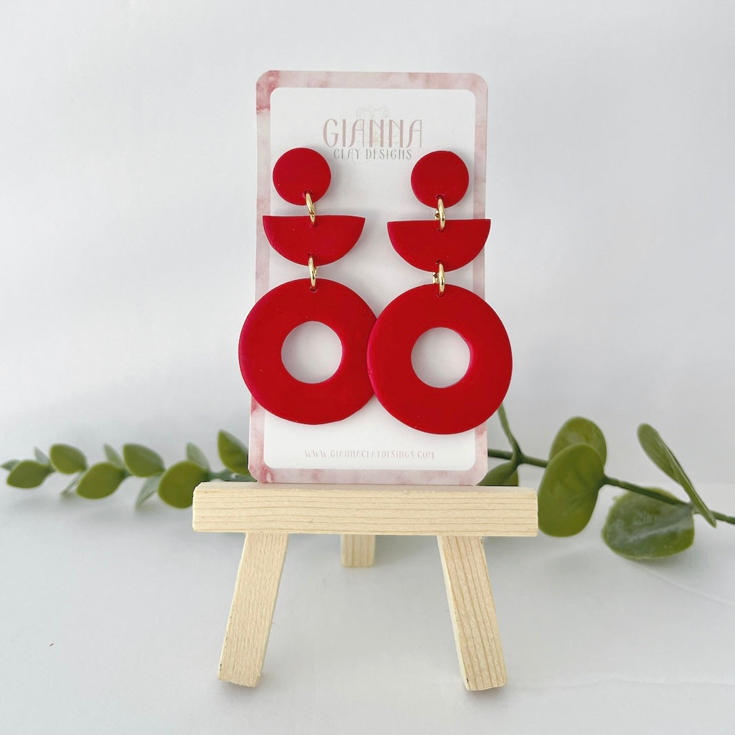 Scalloped Red Dangles