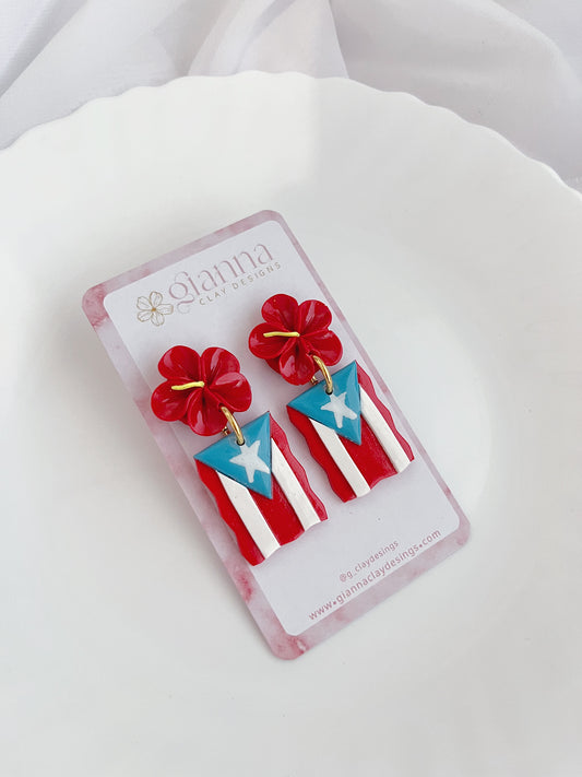 Flor de Maga + Bandera Earrings