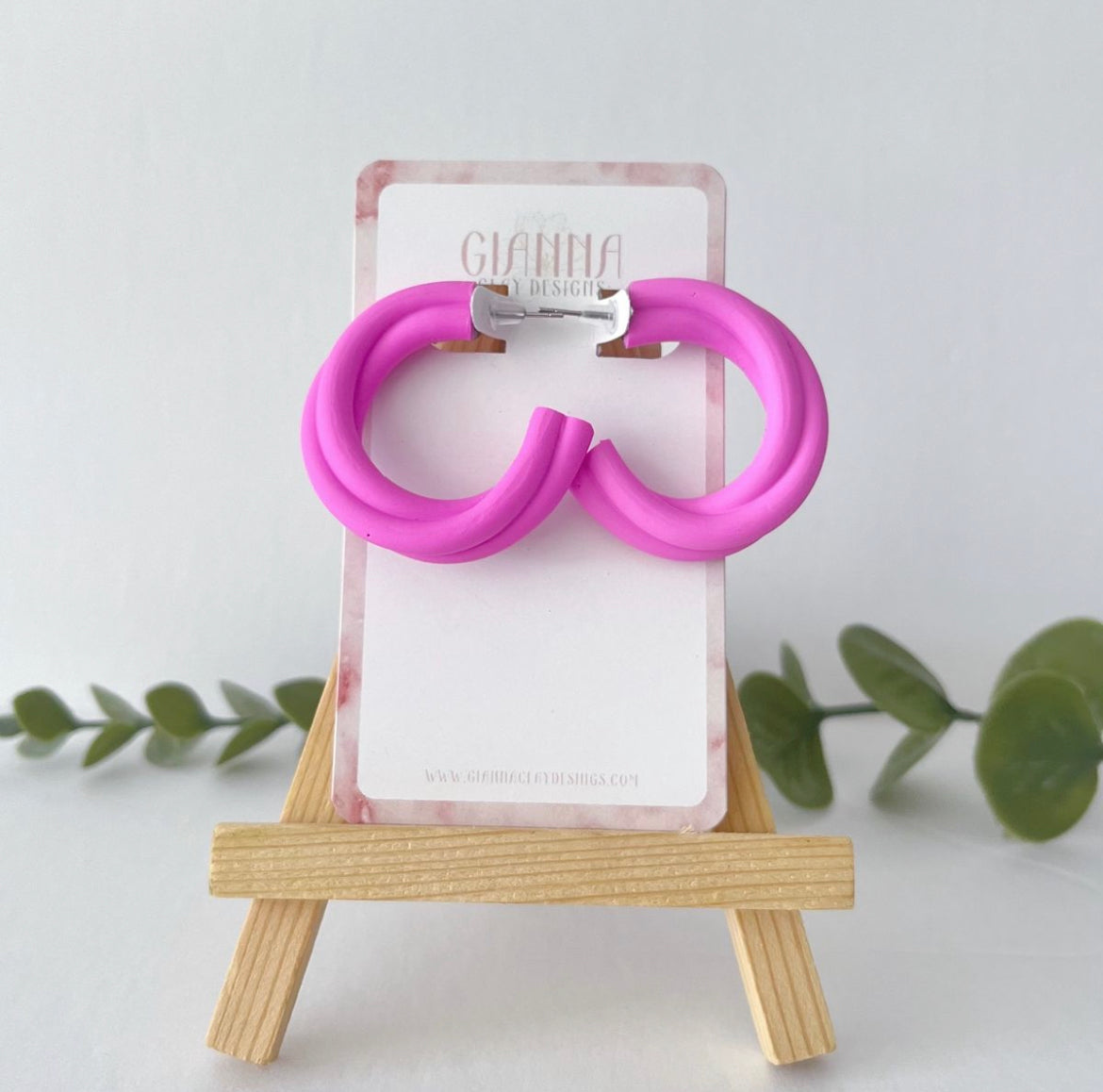 Pink Chunky Hoops