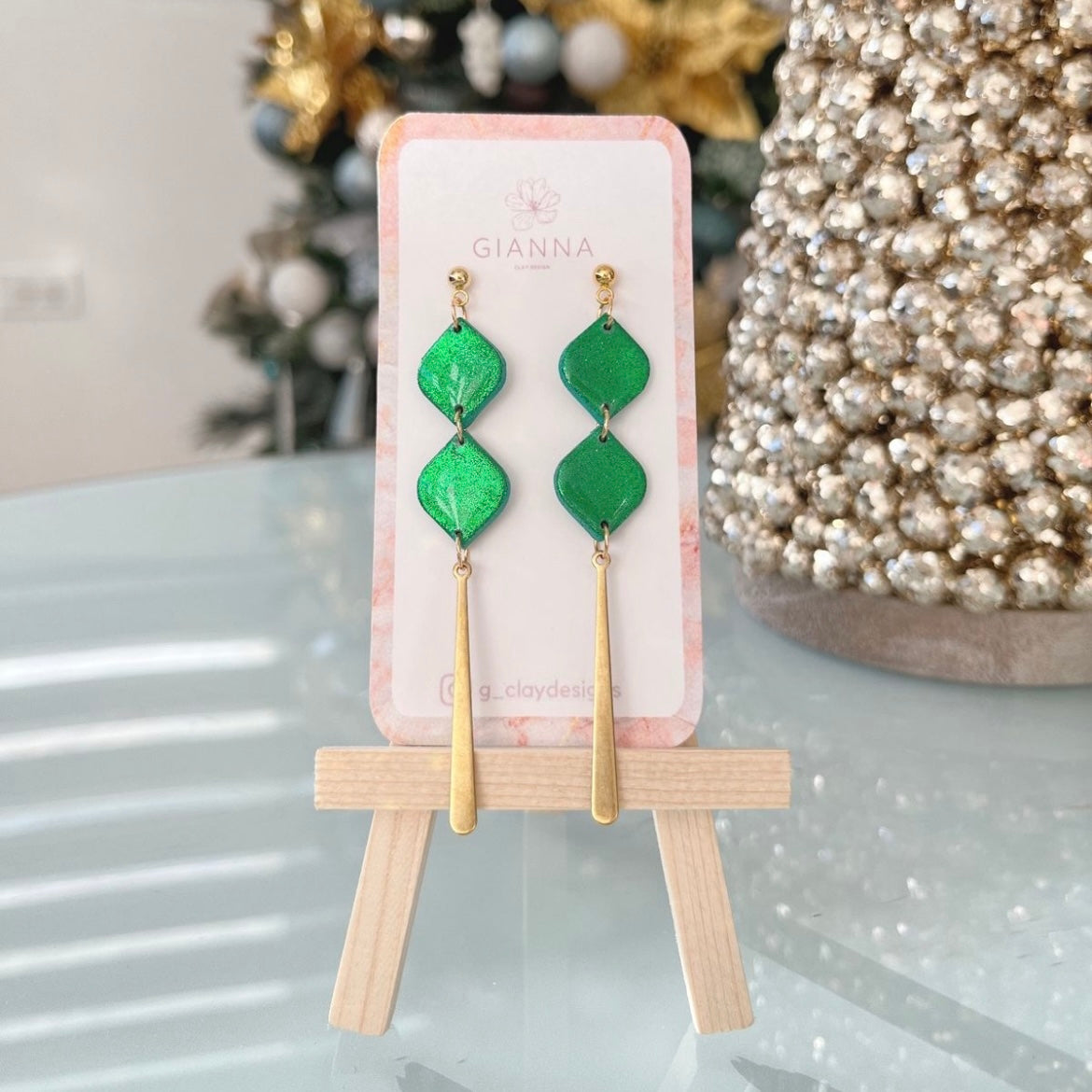 Glitter Green Dangles